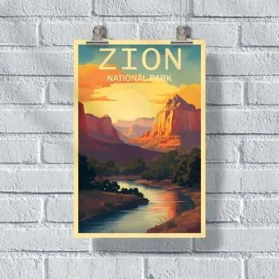 Zion National Park Sunset Poster