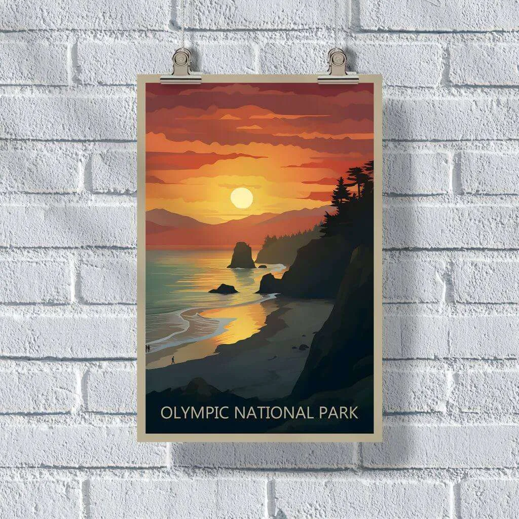 Olympic National Park Ruby Beach Sunset Poster