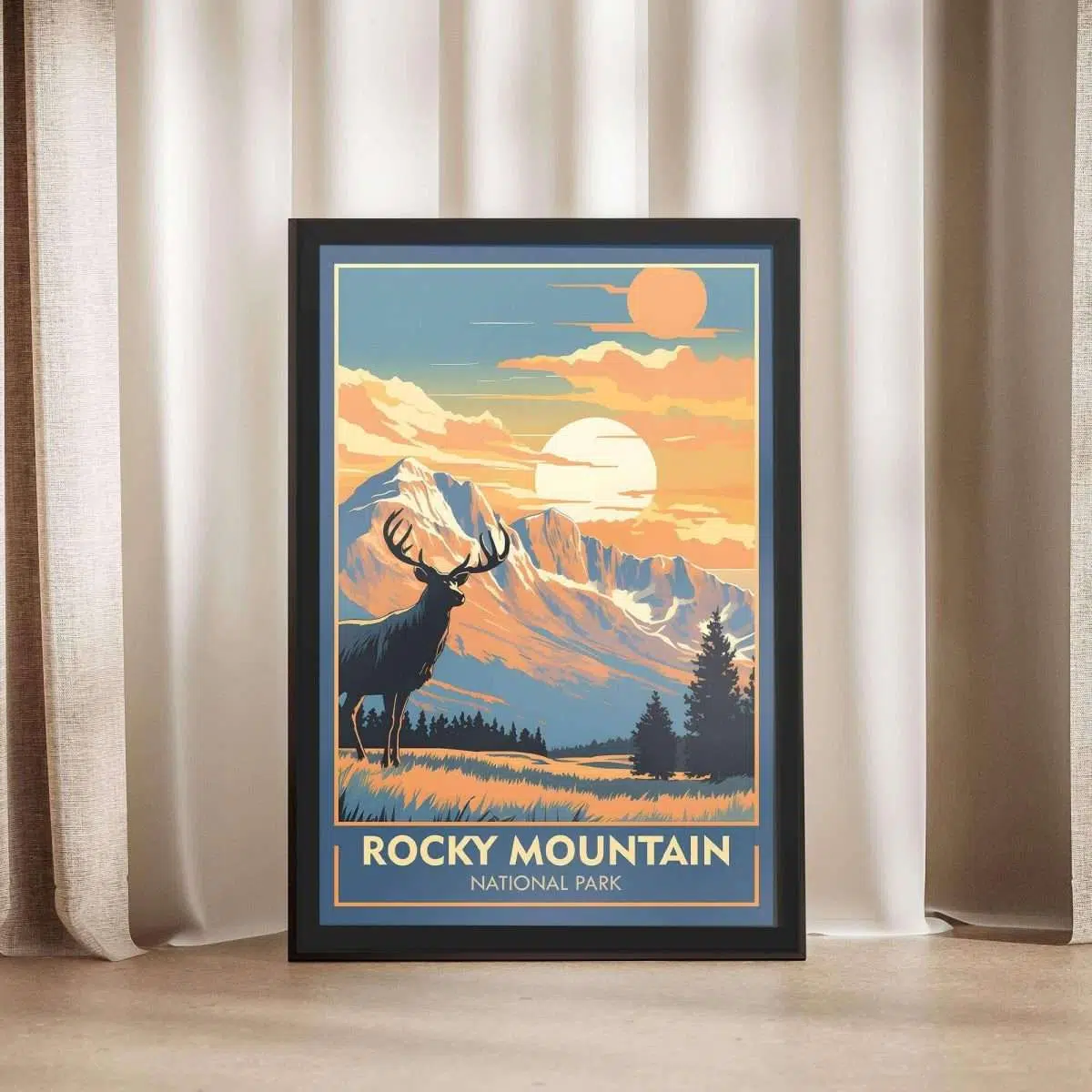 Rocky Mountain National Park Elk Framed Poster