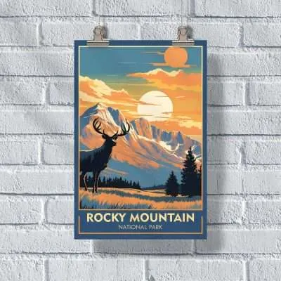 Rocky Mountain National Park Elk Poster