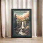 Rocky Mountain National Park Hidden Waterfalls Framed Poster