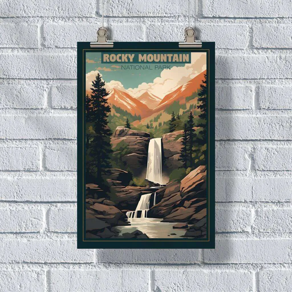 Rocky Mountain National Park Hidden Waterfalls Poster