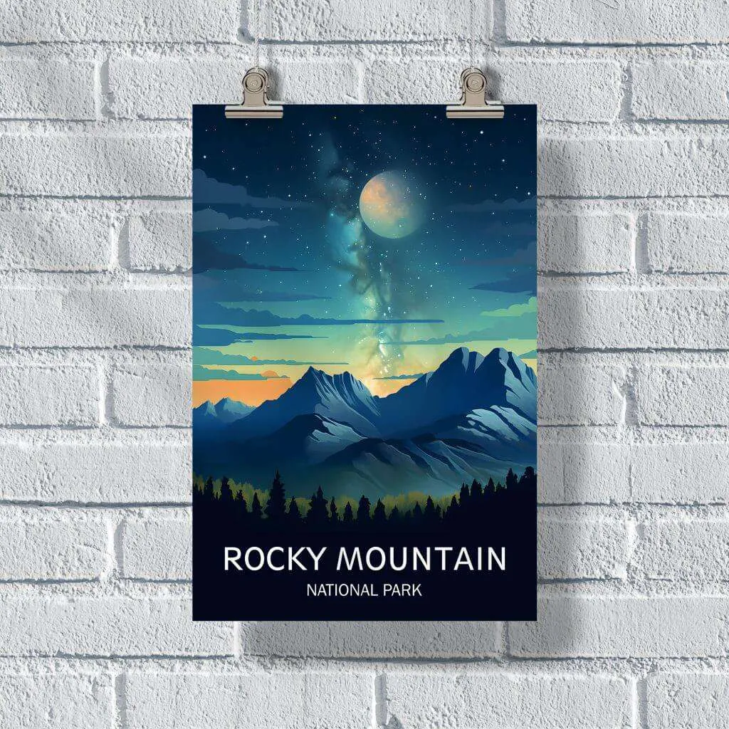 Rocky Mountain National Park Starry Nightscape Poster