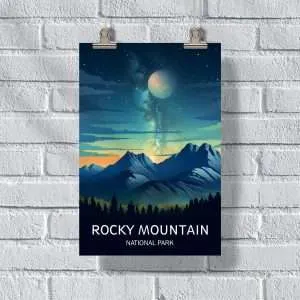 Rocky Mountain National Park Starry Nightscape Poster