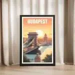 Budapest Chain Bridge Framed Poster