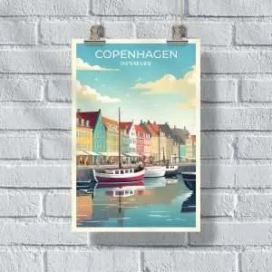 Copenhagen Denmark Nyhavn Harbor Poster