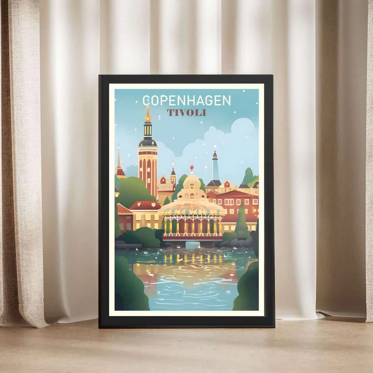 Copenhagen Tivoli Framed Poster