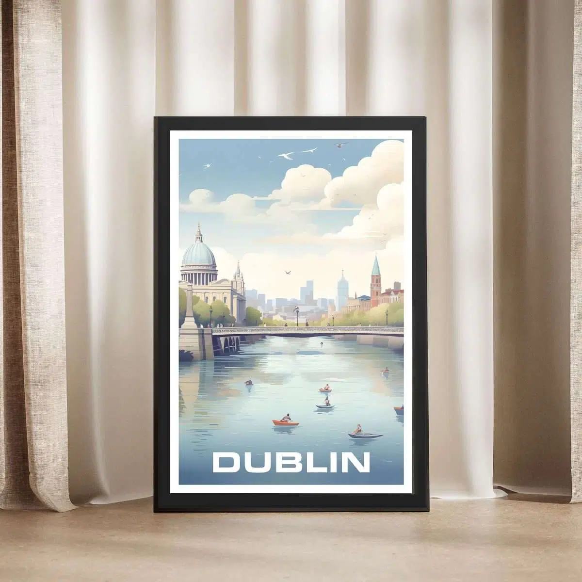 Dublin River Liffey Framed Poster