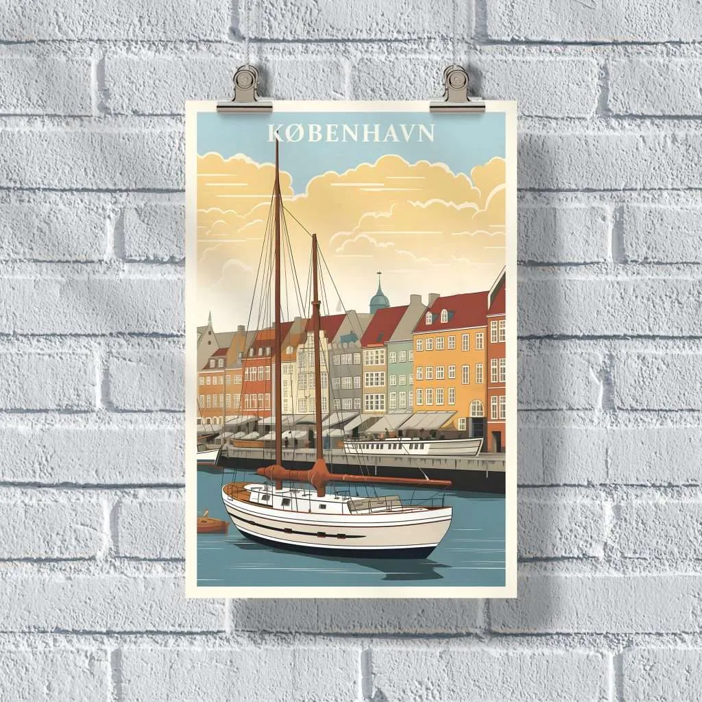 København Nyhavn Harbor Poster