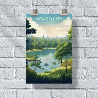 Mexico City Chapultepec Park Poster