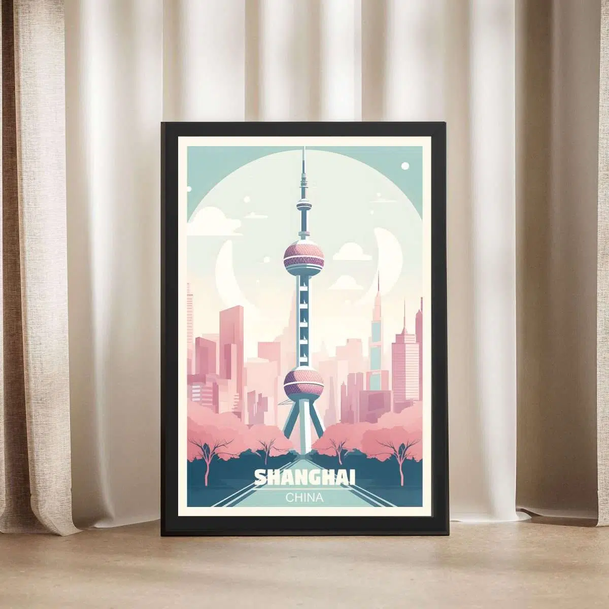 Shanghai Oriental Pearl Tower Framed Poster