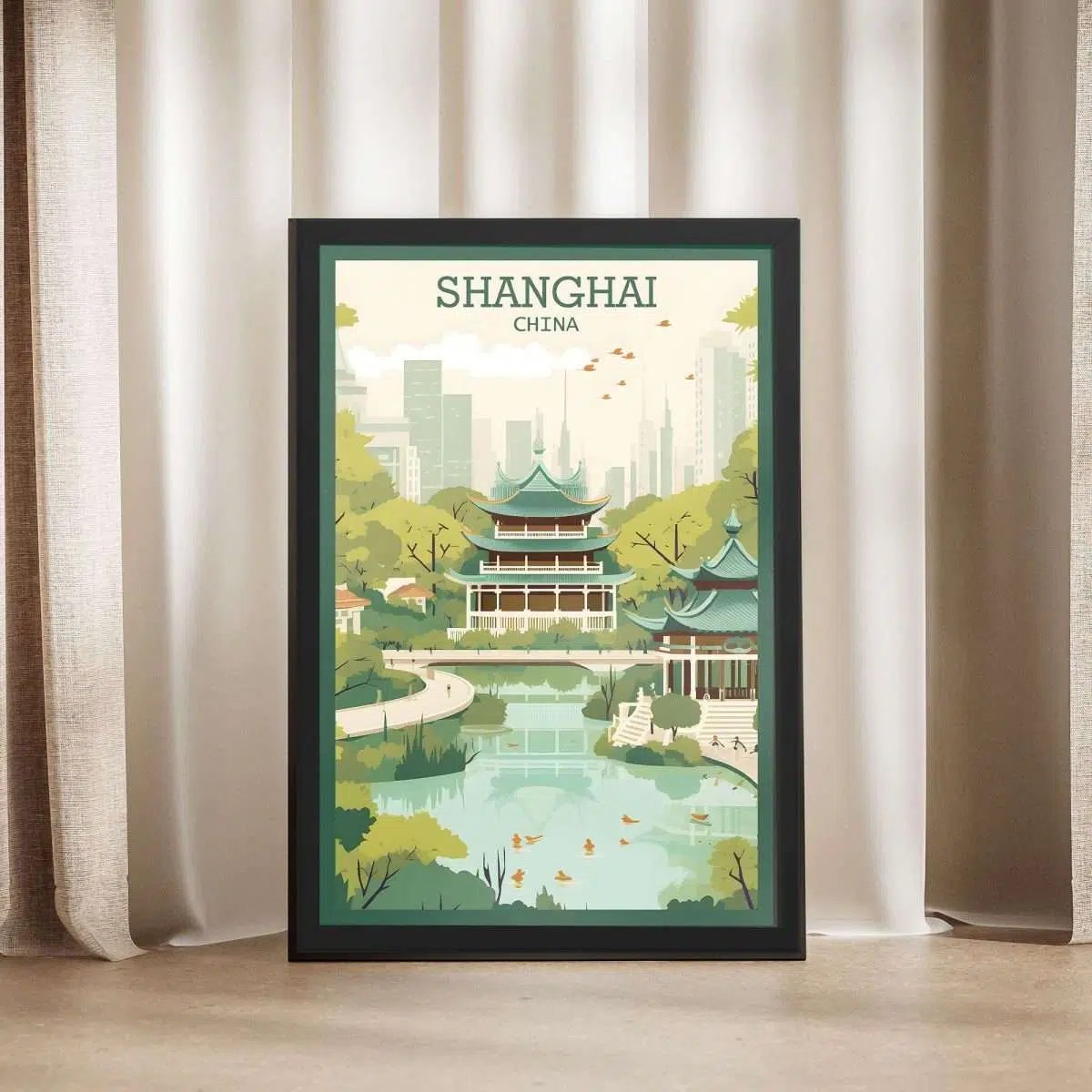 Shanghai Yuyuan Garden Framed Poster