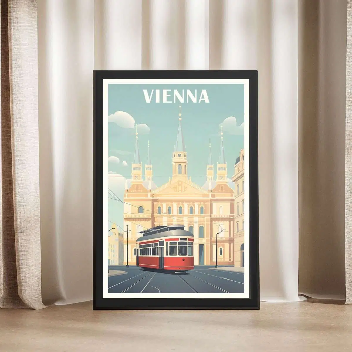 VIenna Tram Framed Poster