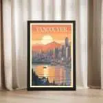 Vancouver Skyline Framed Poster