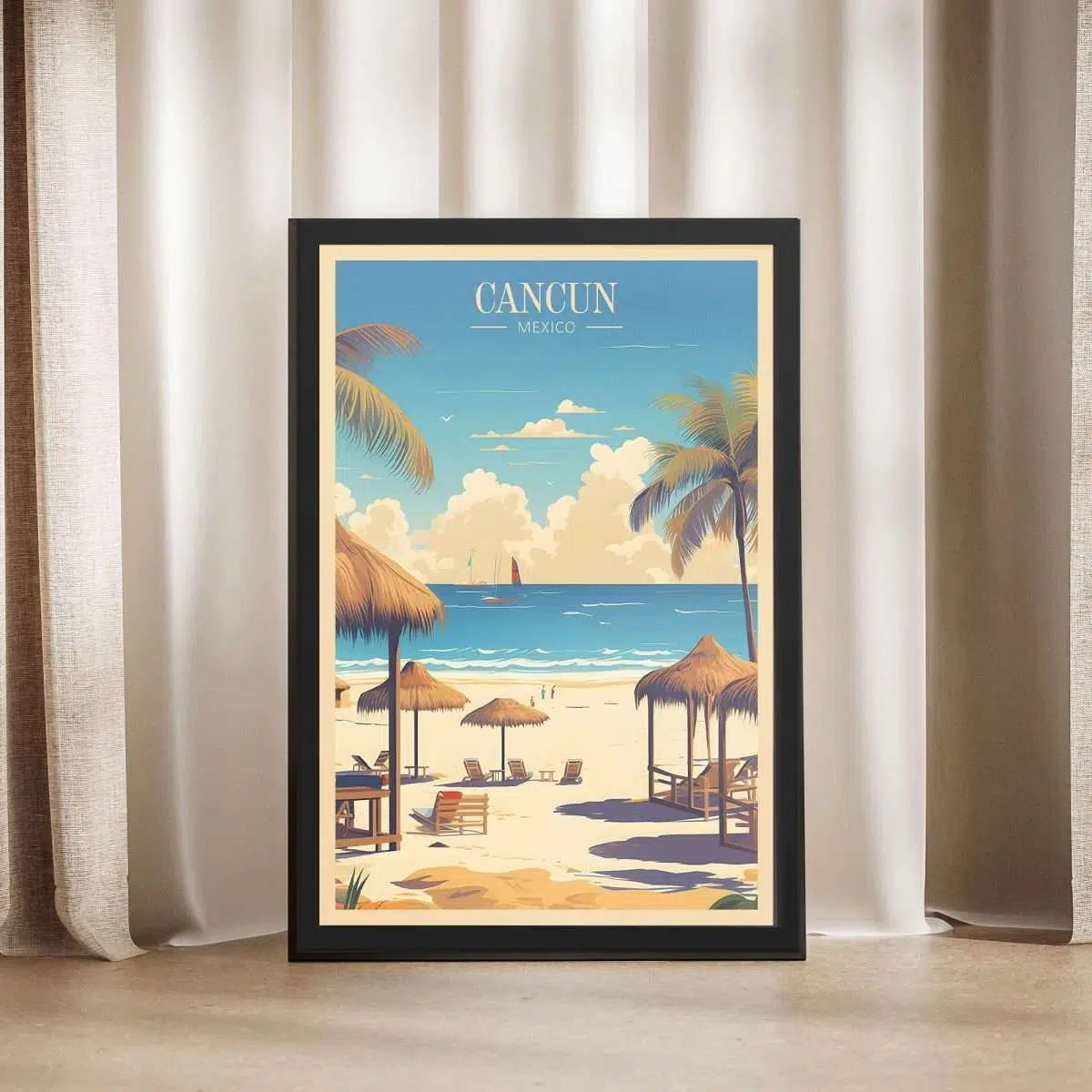 Cancun Mayan Riviera Beach Framed Poster