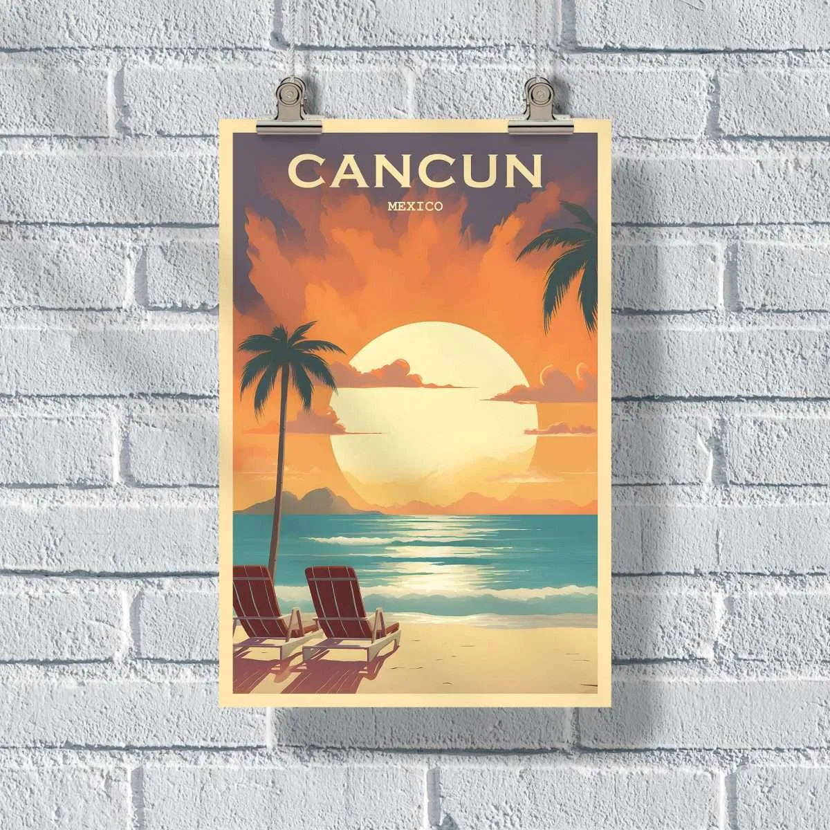 Cancun Playa Delfines Sunset Poster