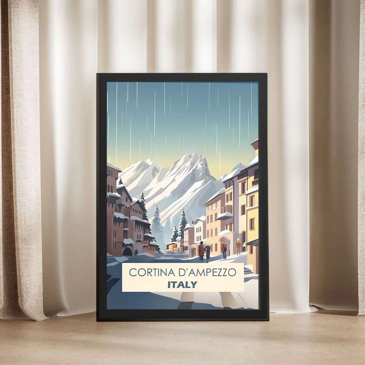 Cortina D'Ampezzo Italian Chic Framed Poster