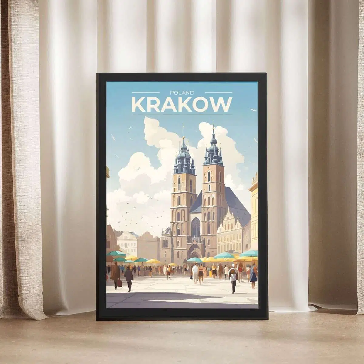 Krakow Main Market Square Framed Poster