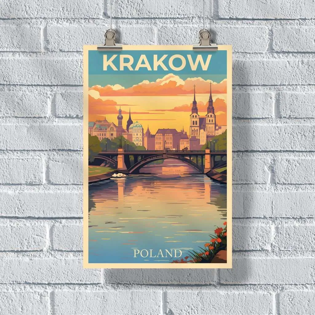 Krakow Vistula River Poster