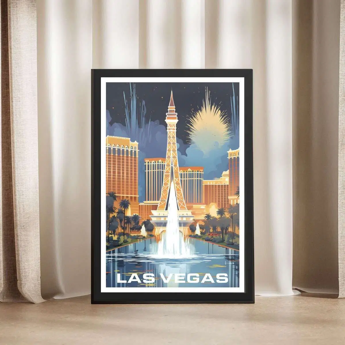 Las Vegas Bellagio Fountains Framed Poster