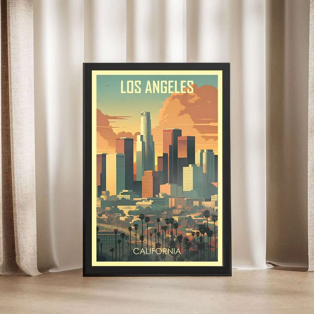 Los Angeles Downtown LA Skyline Framed Poster