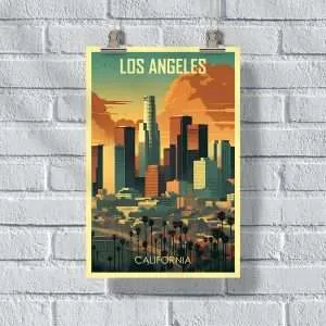 Los Angeles Downtown LA Skyline Poster