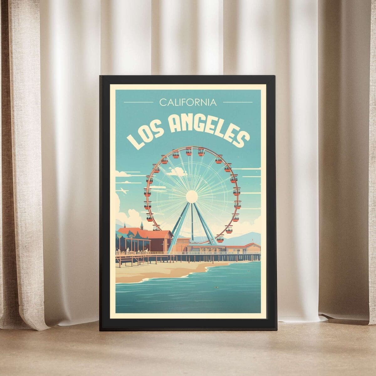 Los Angeles Santa Monica Pier Framed Poster