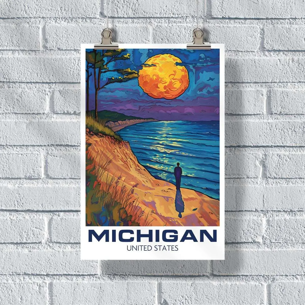 Michigan Sleeping Bear Dunes Watercolor Poster