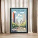 Sao Paulo Avenida Paulista Framed Poster