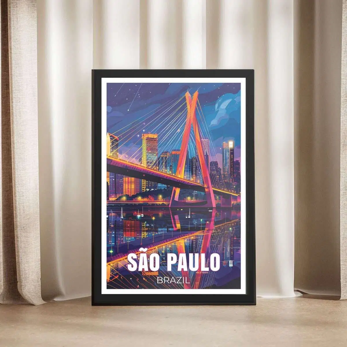 Sao Paulo Octávio Frias De Oliveira Bridge Framed Poster