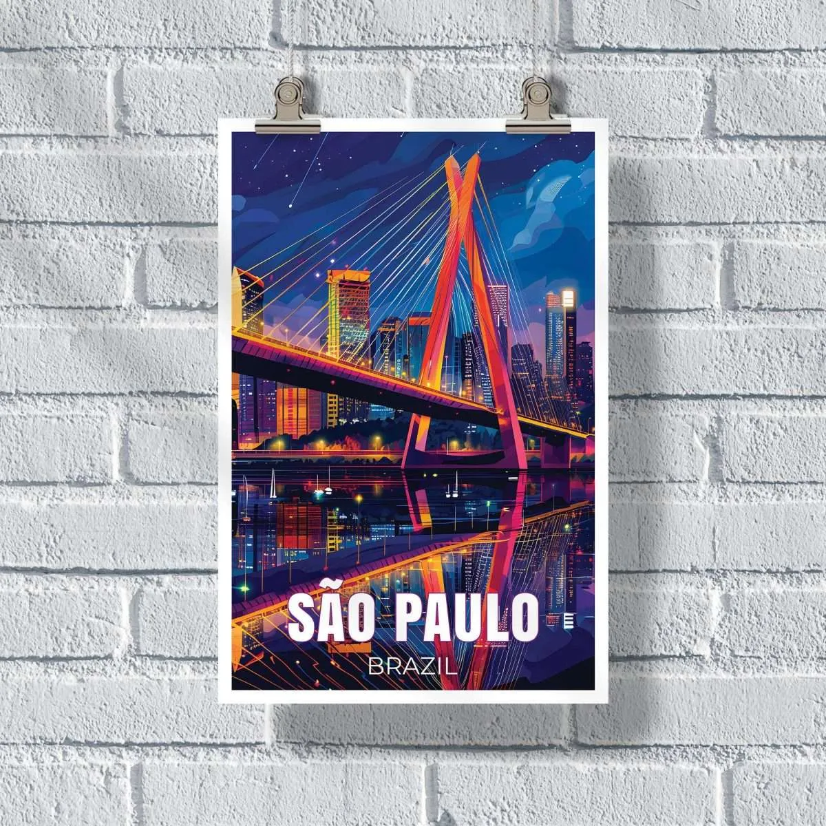 Sao Paulo Octávio Frias De Oliveira Bridge Poster