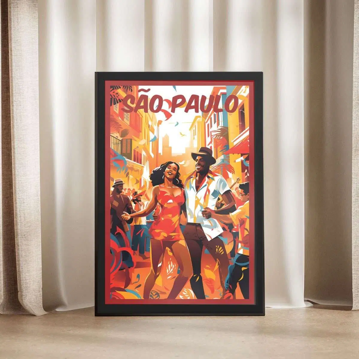 Sao Paulo Samba In The Streets Framed Poster