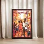 Sao Paulo Samba In The Streets Framed Poster