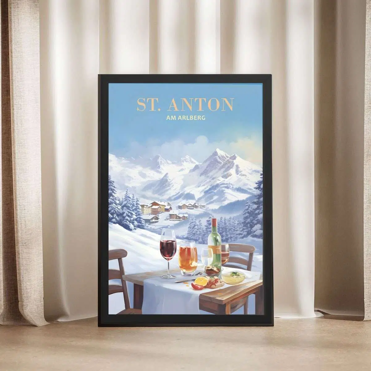 St. Anton Après Ski Delight Framed Poster