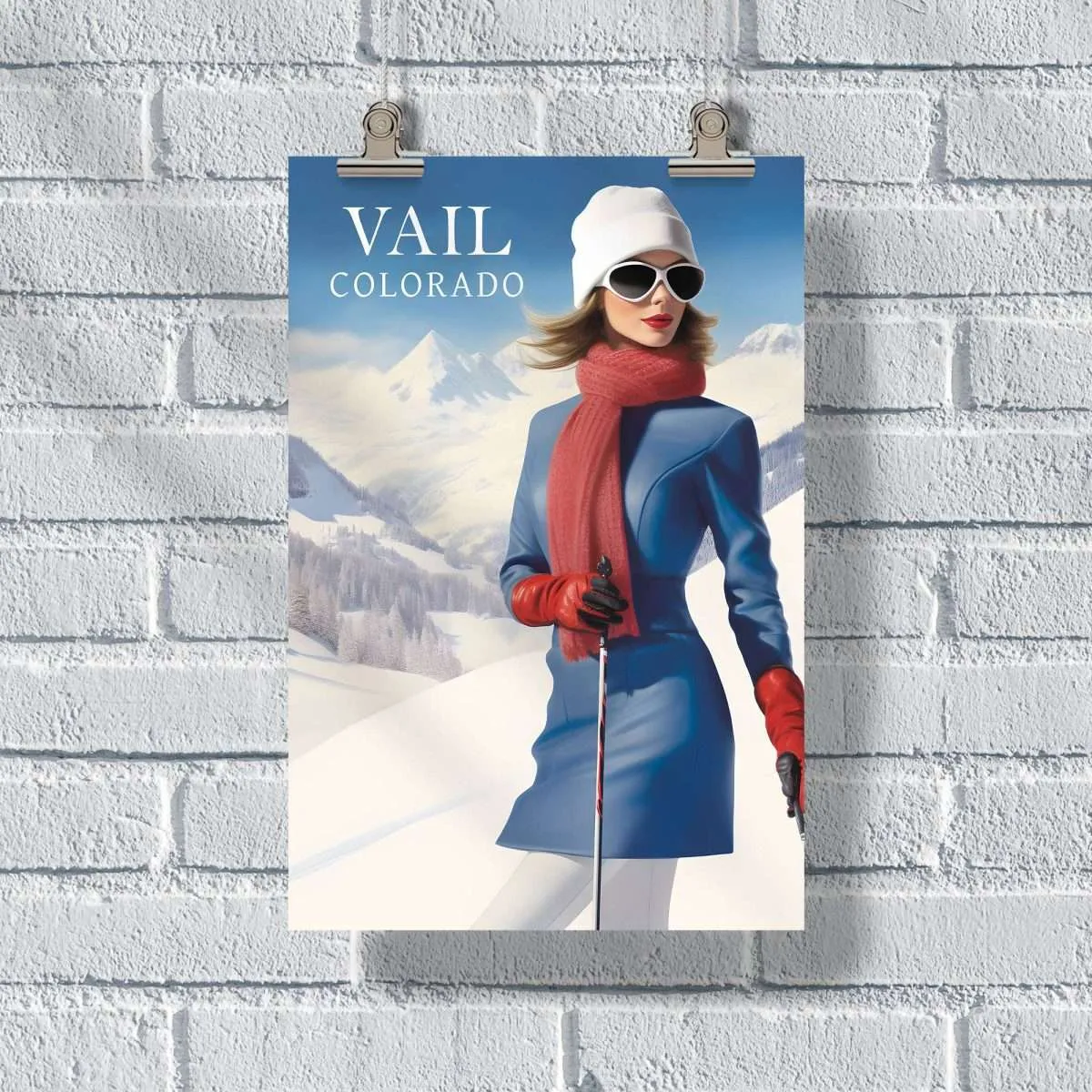 Vail Alpine Chic Pin Up Poster