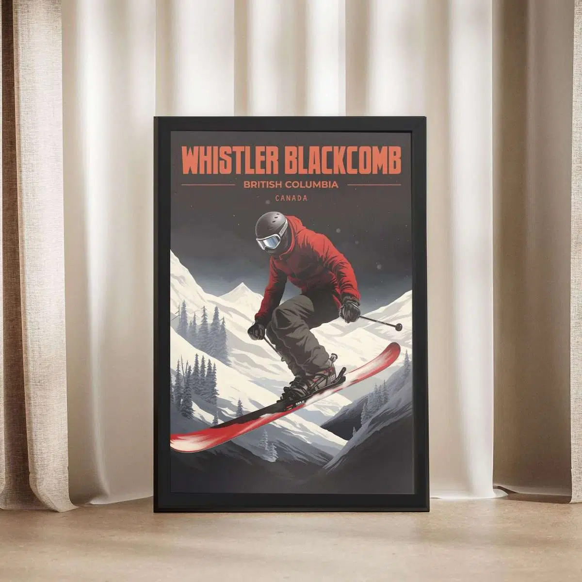 Whistler Blackcomb Monoski Framed Poster