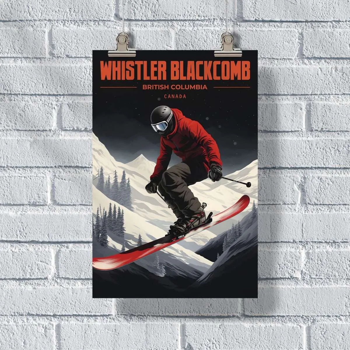 Whistler Blackcomb Monoski Poster