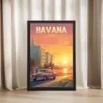 Havana Malecón Sunset Framed Poster