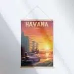 Havana Malecón Sunset Hanger Poster