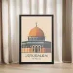 Jerusalem Dome Of The Rock Minimalist Framed Poster