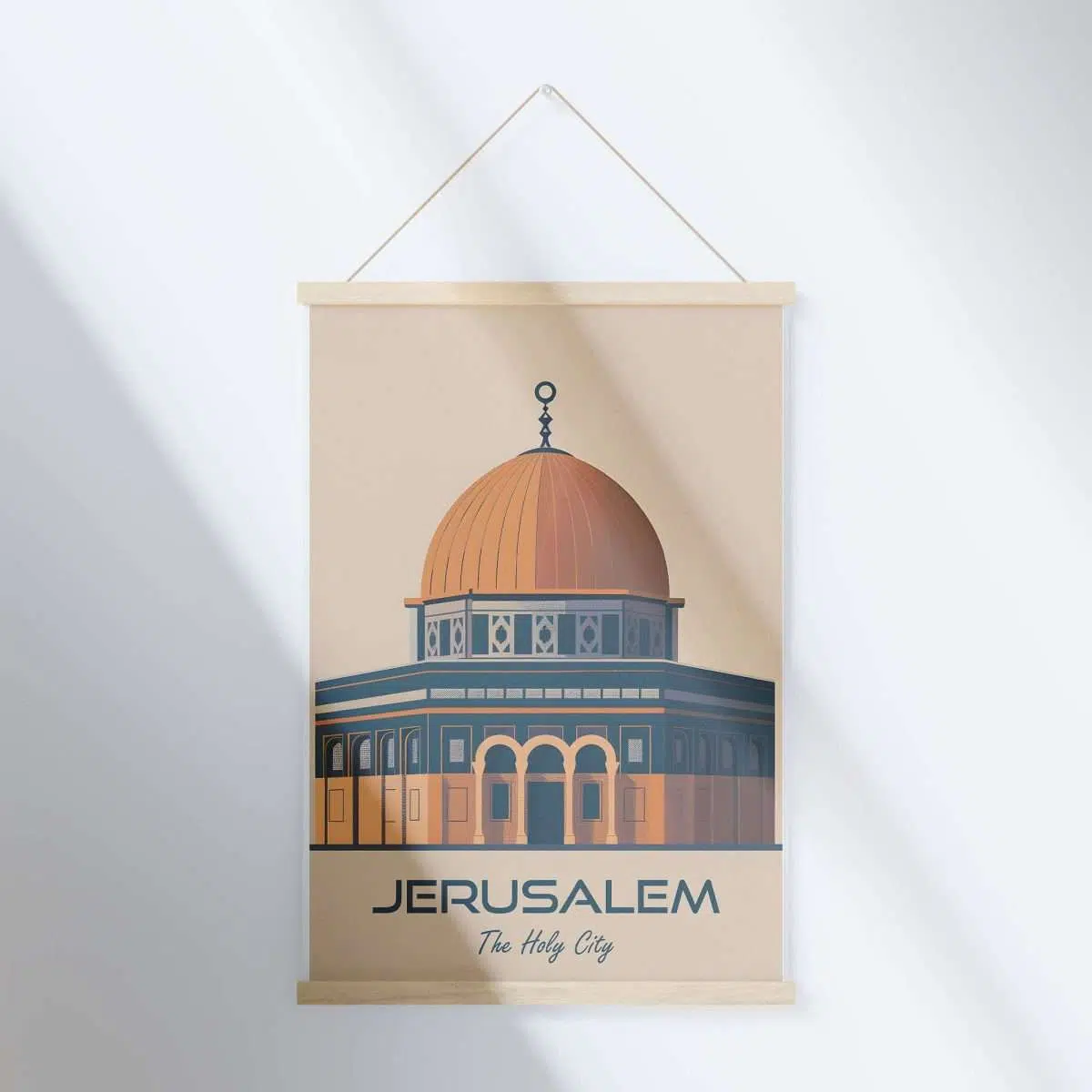 Jerusalem Dome Of The Rock Minimalist Hanger Poster