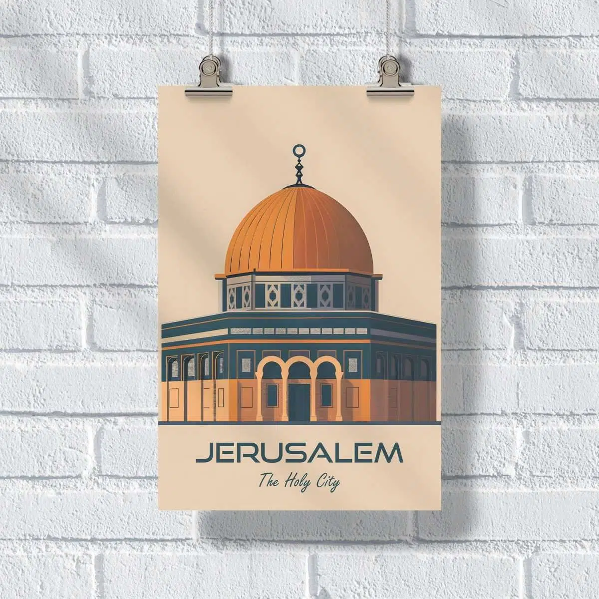 Jerusalem Dome Of The Rock Minimalist Poster