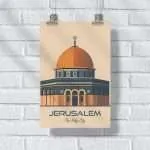 Jerusalem Dome Of The Rock Minimalist Poster