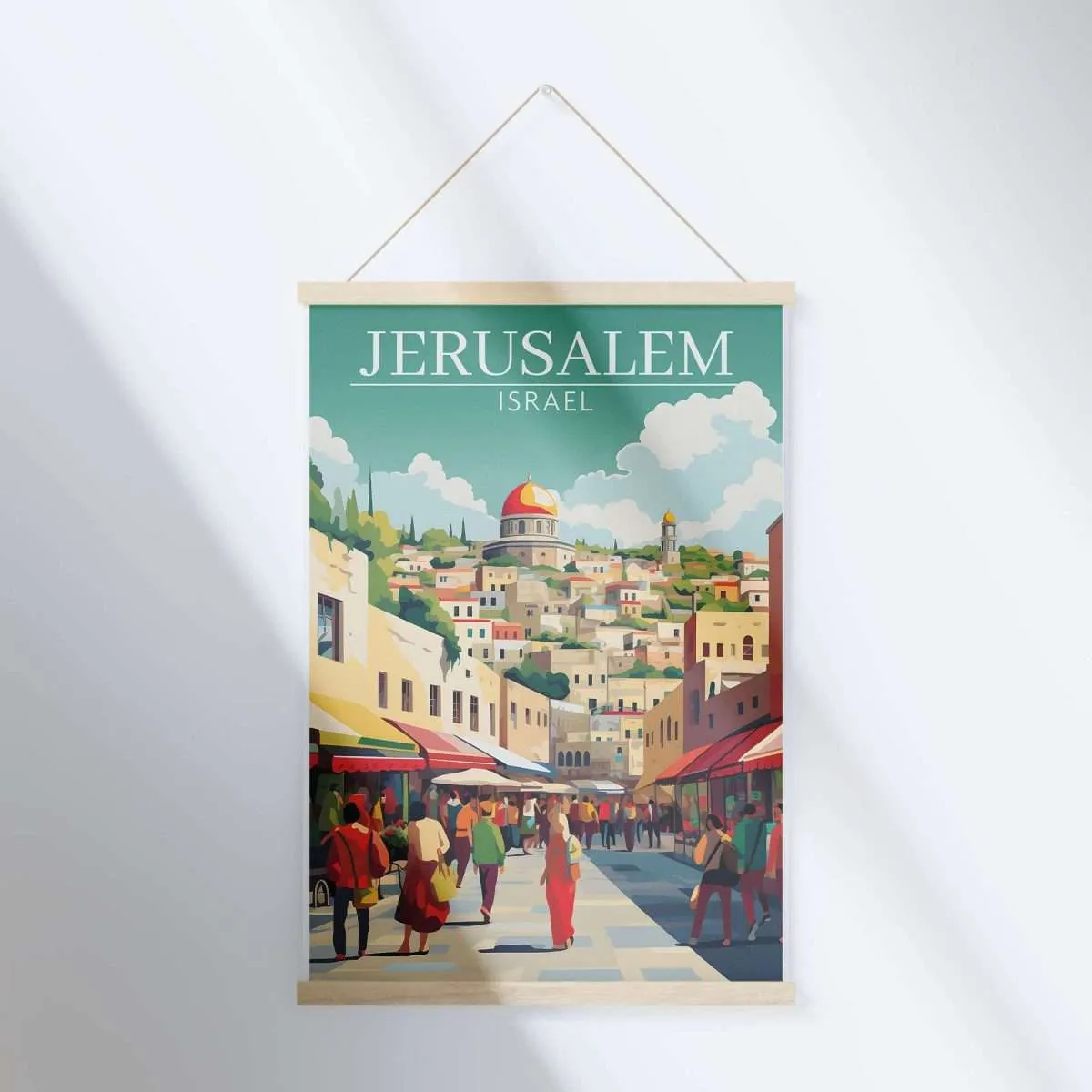 Jerusalem Market Bustle Hanger Poster