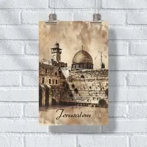 Jerusalem Nostalgic Western Wall Poster