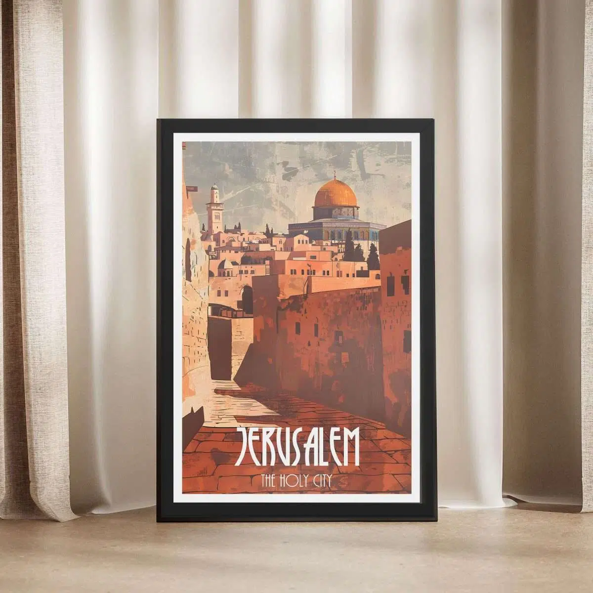 Jerusalem Vintage Old City Framed Poster