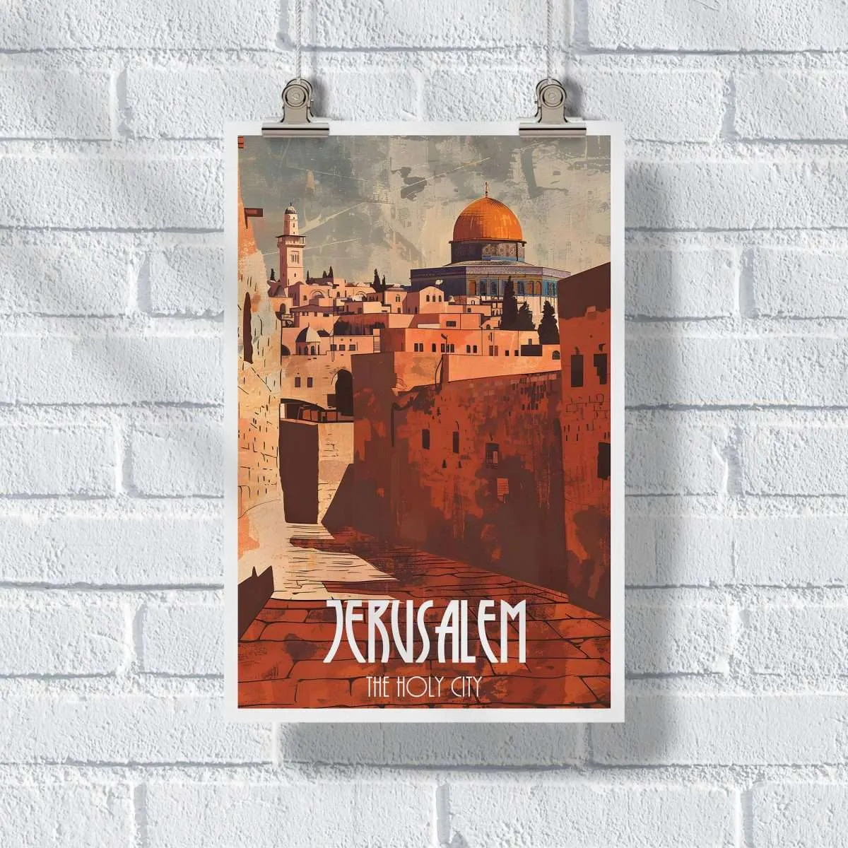 Jerusalem Vintage Old City Poster