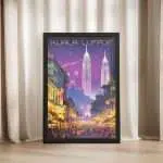 Kuala Lumpur Night Bazaar Framed Poster