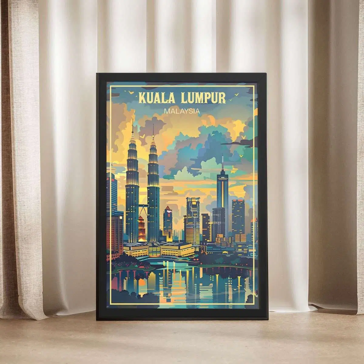 Kuala Lumpur Skyline Harmony Framed Poster