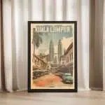 Kuala Lumpur Vintage Malaysian Charm Framed Poster